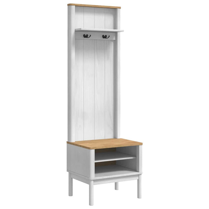 Gangskab med hylde FLORO Hvid 50 x 40 x 158 cm Massivt fyrretræ