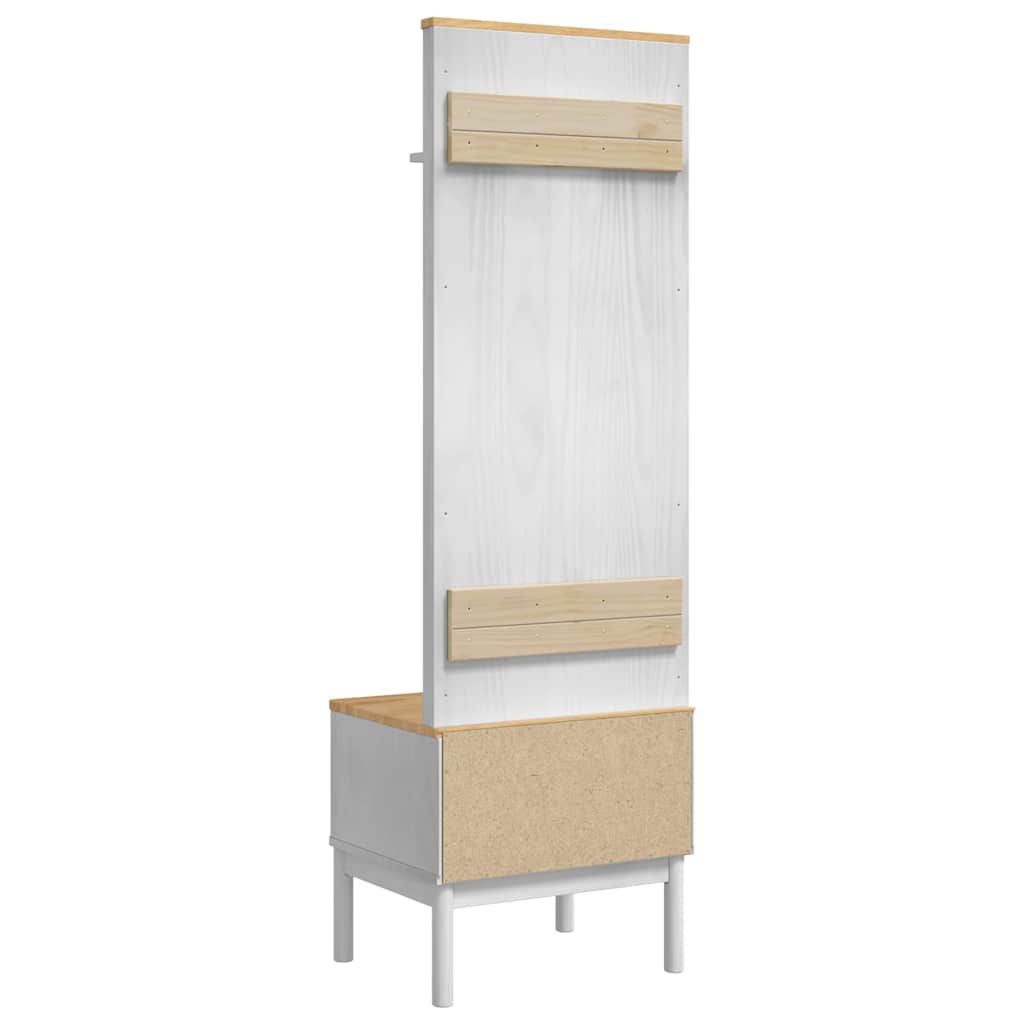 Gangskab med hylde FLORO Hvid 50 x 40 x 158 cm Massivt fyrretræ