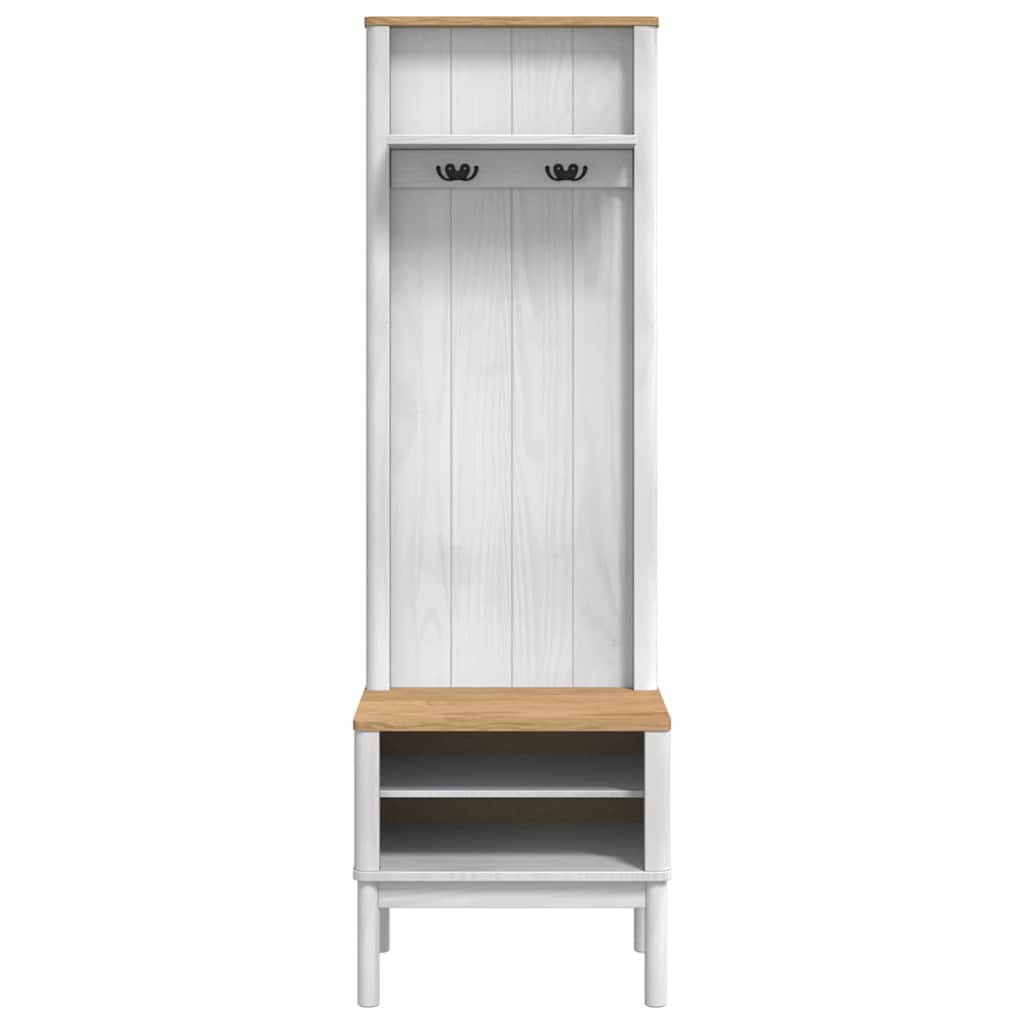 Gangskab med hylde FLORO Hvid 50 x 40 x 158 cm Massivt fyrretræ