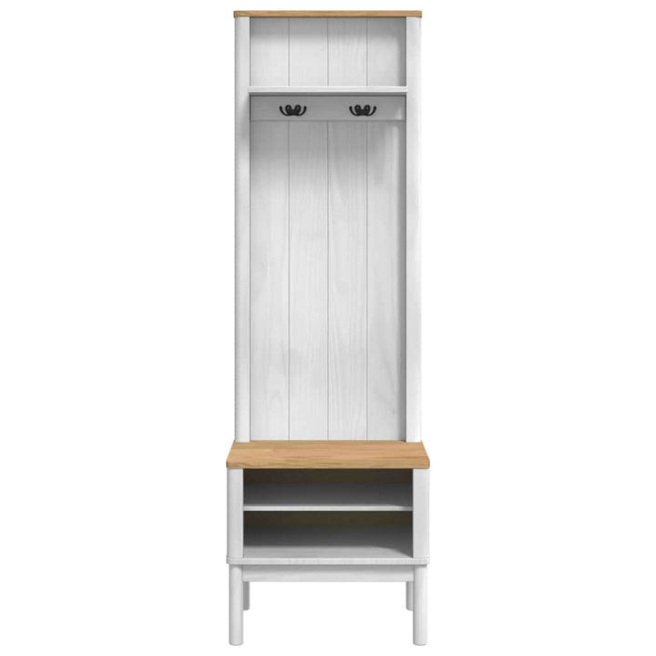 Gangskab med hylde FLORO Hvid 50 x 40 x 158 cm Massivt fyrretræ