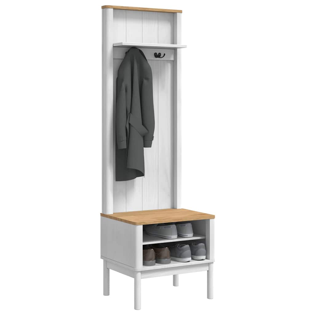 Gangskab med hylde FLORO Hvid 50 x 40 x 158 cm Massivt fyrretræ