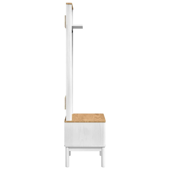 Gangskab med hylde FLORO Hvid 50 x 40 x 158 cm Massivt fyrretræ