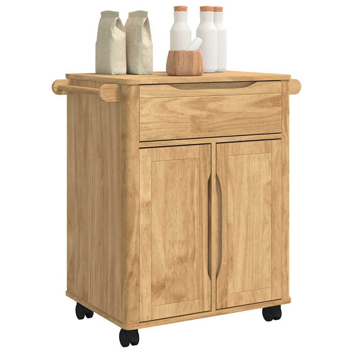 Køkkenvogn FLORO Voks brun 72,5 x 45 x 80 cm Massivt fyrretræ