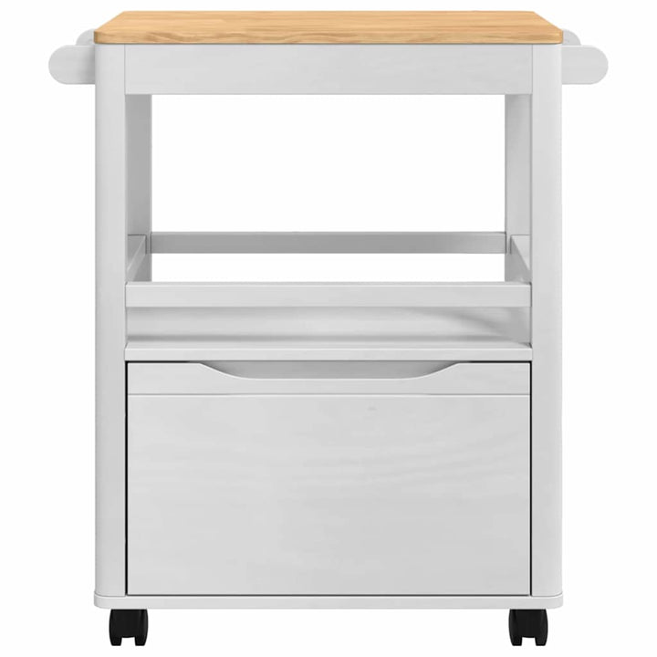 Køkkenvogn FLORO Hvid 72,5 x 45 x 80 cm Massivt fyrretræ