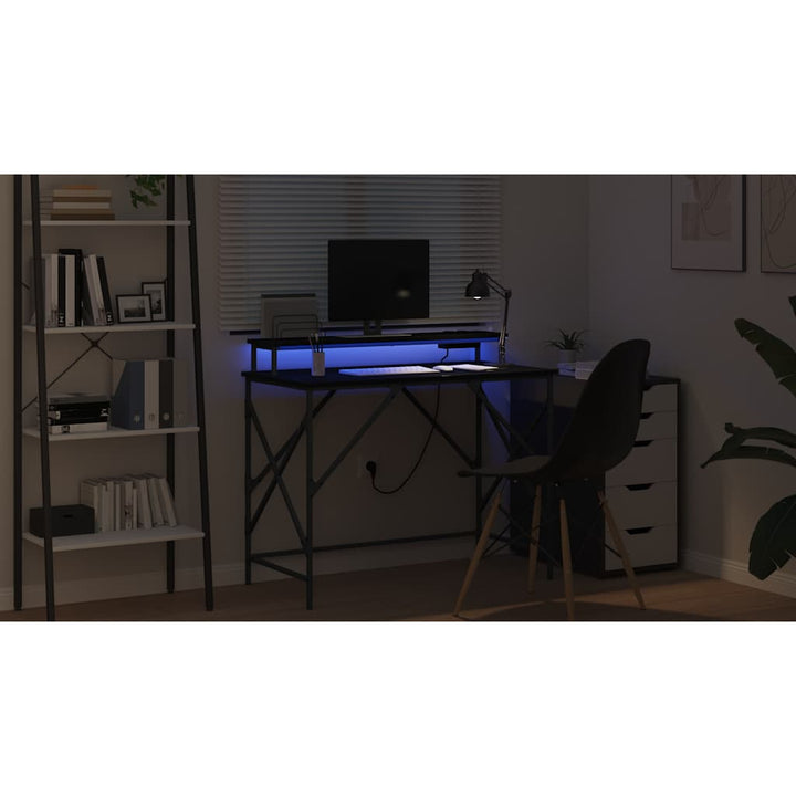 Bord med hylde Sort eg 100 x 50 x 86,5 cm Konstrueret træ