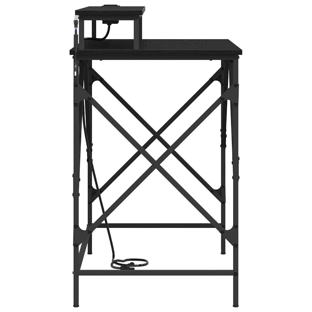 Bord med hylde Sort eg 100 x 50 x 86,5 cm Konstrueret træ