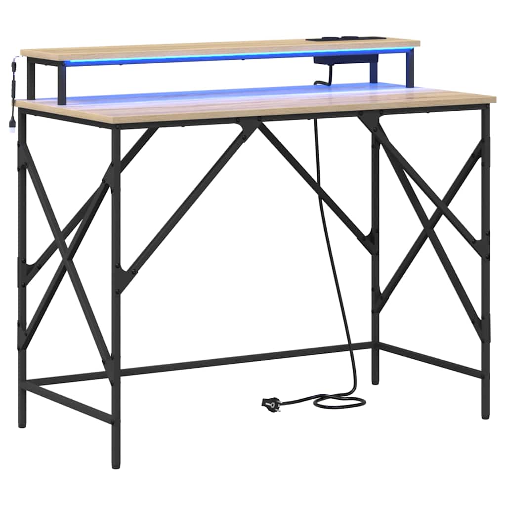 Bord med hylde Sonoma eg 100 x 50 x 86,5 cm Konstrueret træ