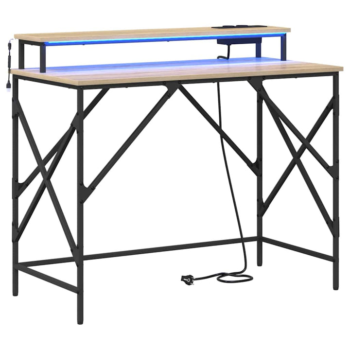 Bord med hylde Sonoma eg 100 x 50 x 86,5 cm Konstrueret træ