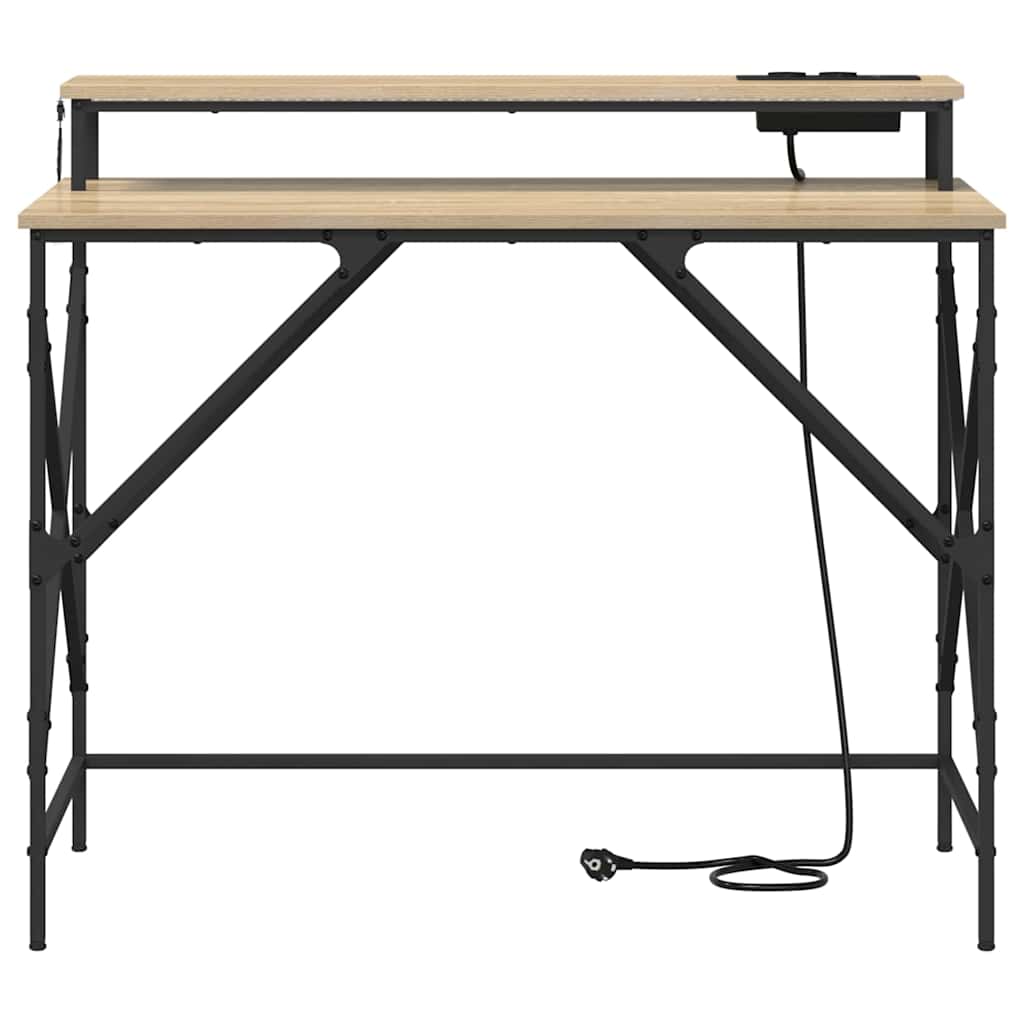 Bord med hylde Sonoma eg 100 x 50 x 86,5 cm Konstrueret træ