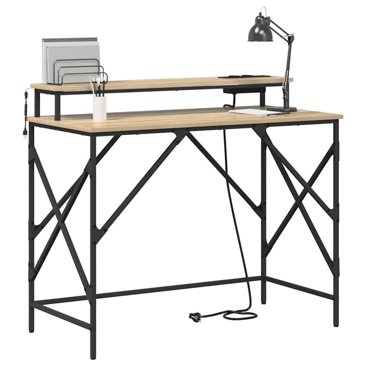 Bord med hylde Sonoma eg 100 x 50 x 86,5 cm Konstrueret træ