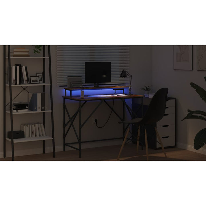 Bord med hylde Røget eg 100 x 50 x 86,5 cm Konstrueret træ