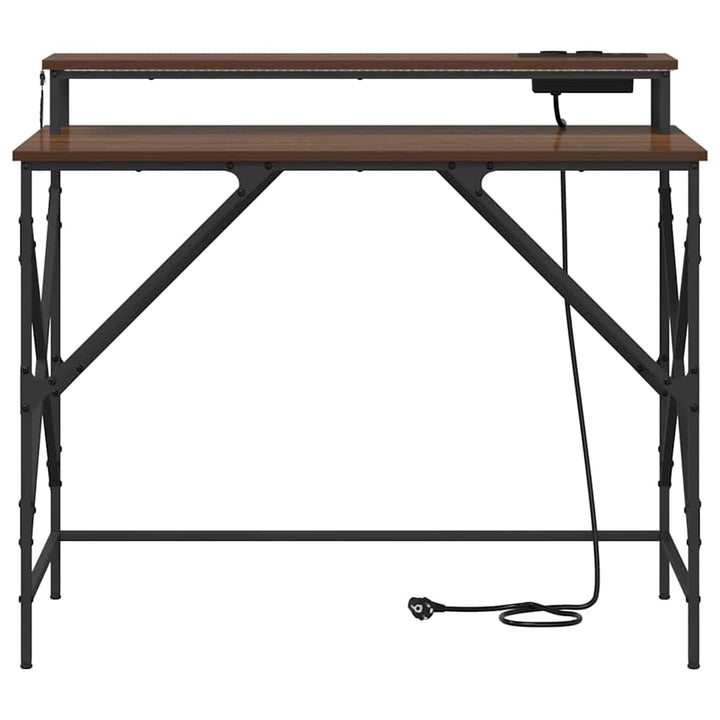 Bord med hylde Brun eg 100 x 50 x 86,5 cm Konstrueret træ