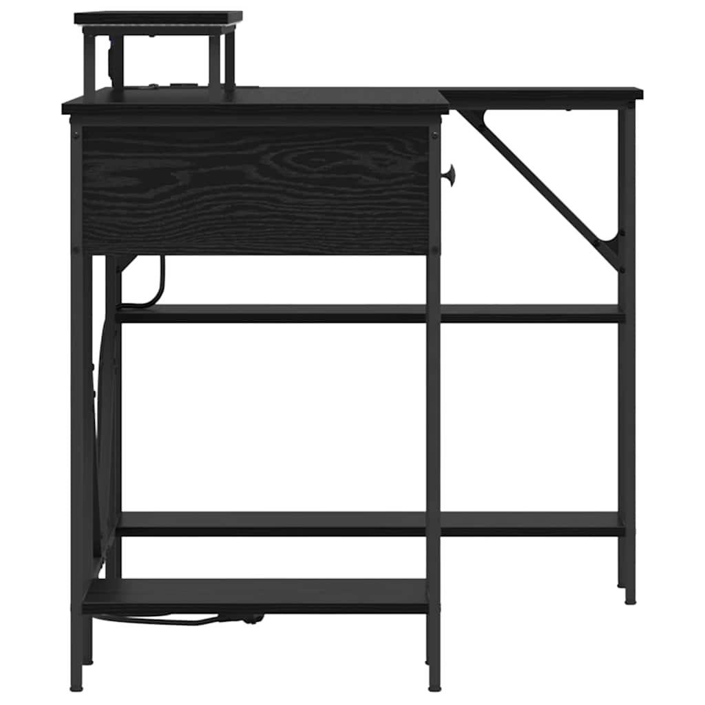 Bord med skuffe Sort eg 120 x 79 x 86,5 cm Konstrueret træ