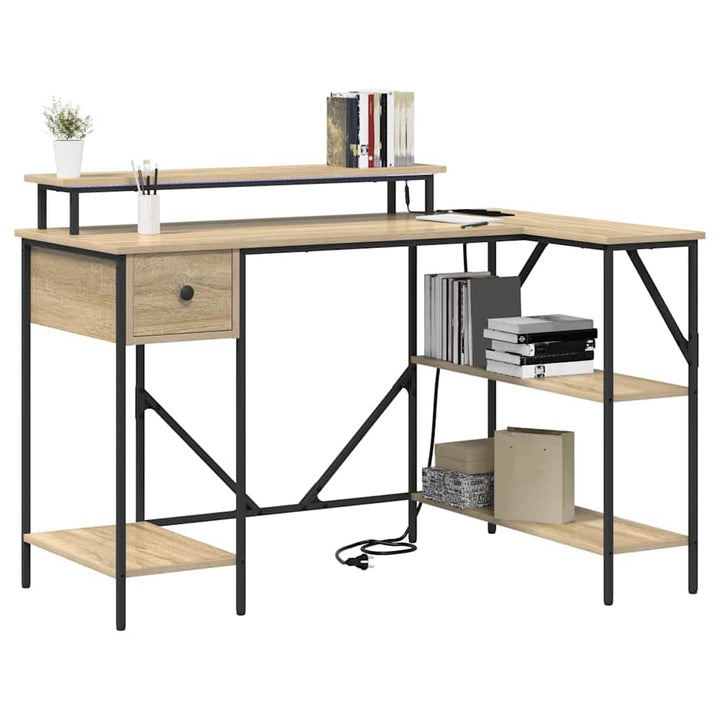 Bord med skuffe Sonoma eg 120 x 79 x 86,5 cm Konstrueret træ