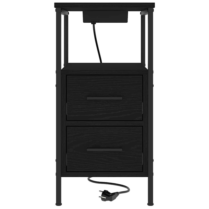 Natskab med skuffe Sort eg 30 x 48 x 61 cm Konstrueret træ
