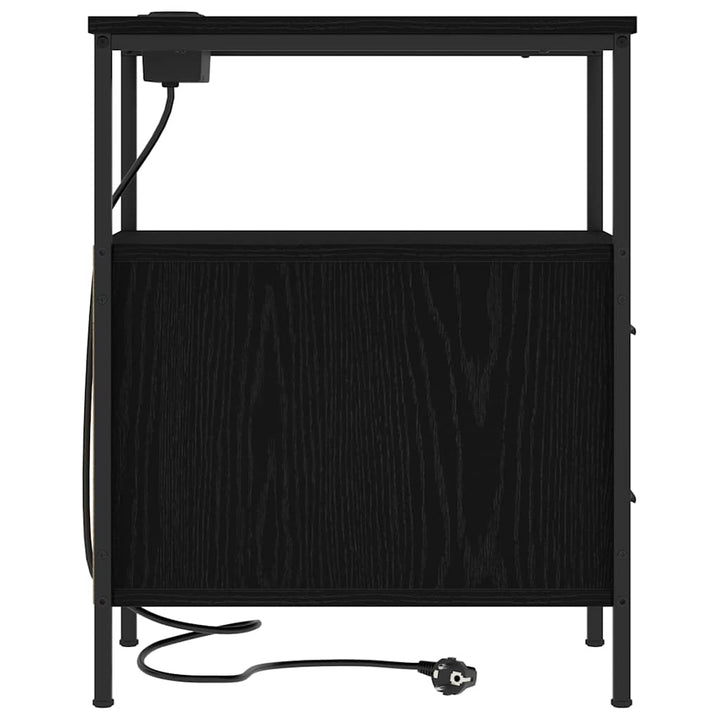 Natskab med skuffe Sort eg 30 x 48 x 61 cm Konstrueret træ