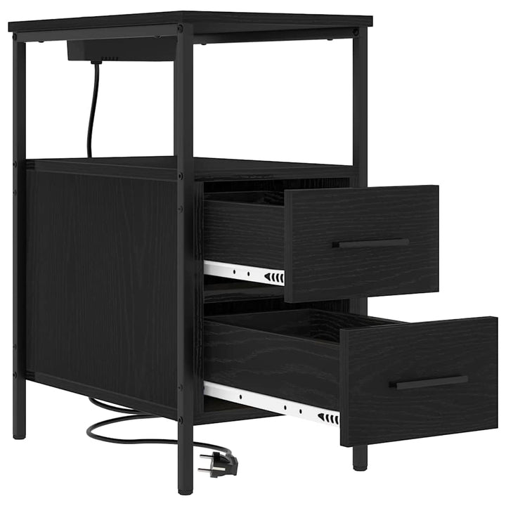 Natskab 2 pcs Sort eg 30 x 48 x 61 cm Konstrueret træ