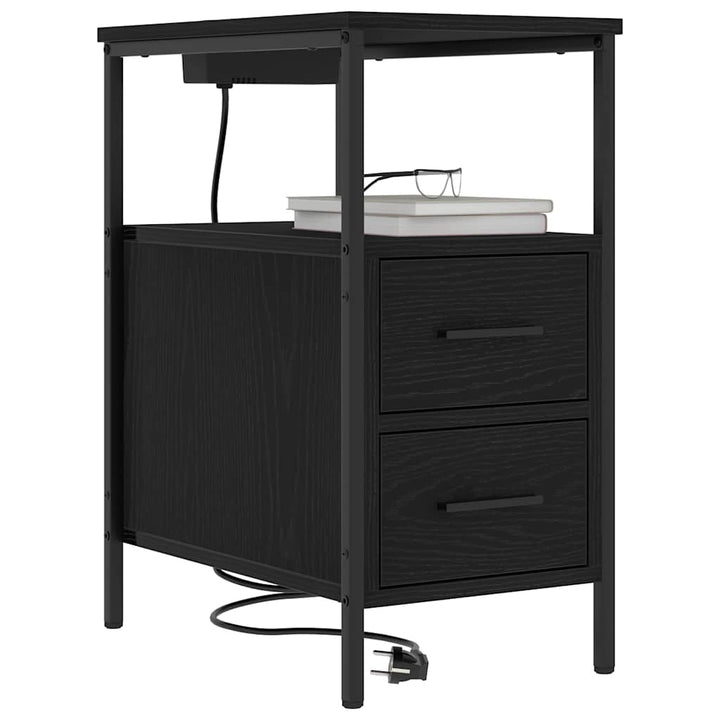 Natskab 2 pcs Sort eg 30 x 48 x 61 cm Konstrueret træ