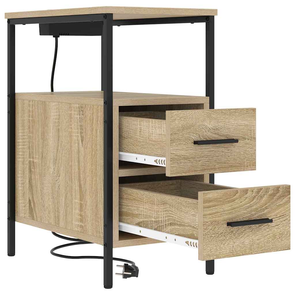 Natskab med skuffe Sonoma eg 30 x 48 x 61 cm Konstrueret træ