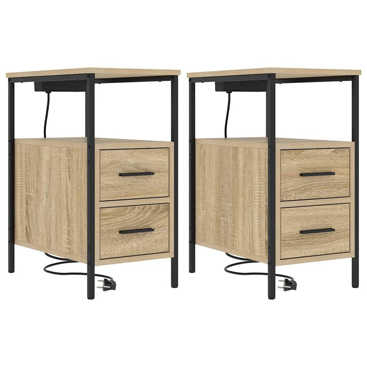 Natskab 2 pcs Sonoma eg 30 x 48 x 61 cm Konstrueret træ