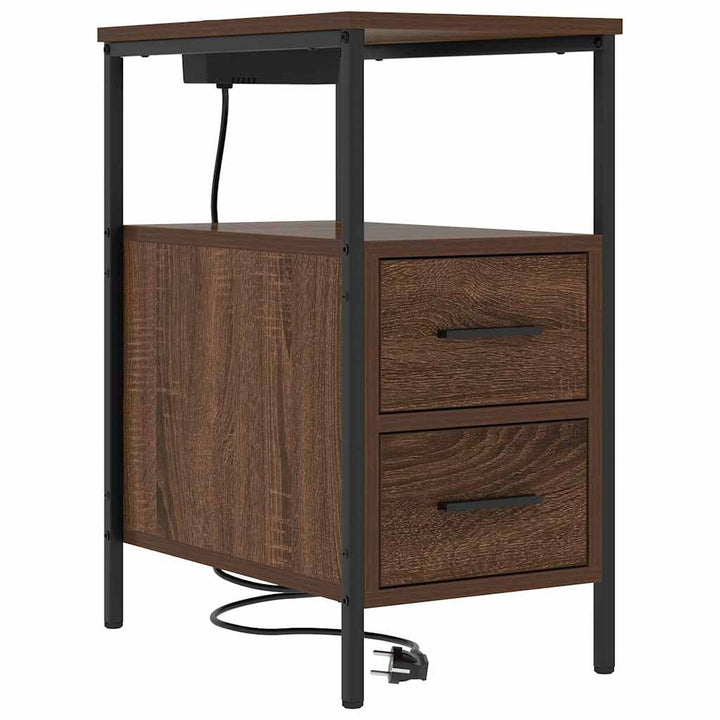 Natskab med skuffe Brun eg 30 x 48 x 61 cm Konstrueret træ