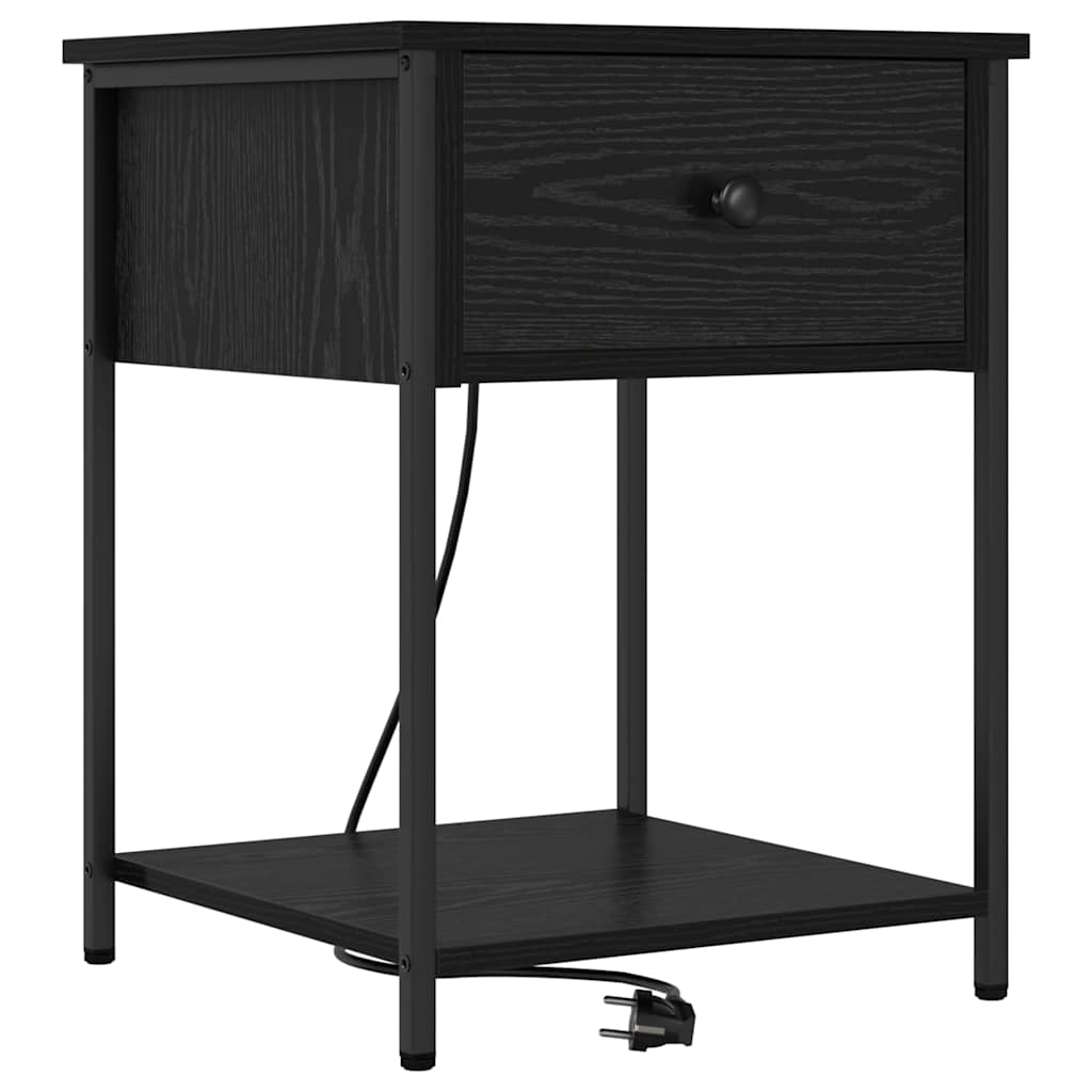 Natskab med skuffe Sort eg 42 x 41 x 56 cm Konstrueret træ