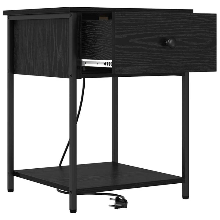 Natskab med skuffe Sort eg 42 x 41 x 56 cm Konstrueret træ