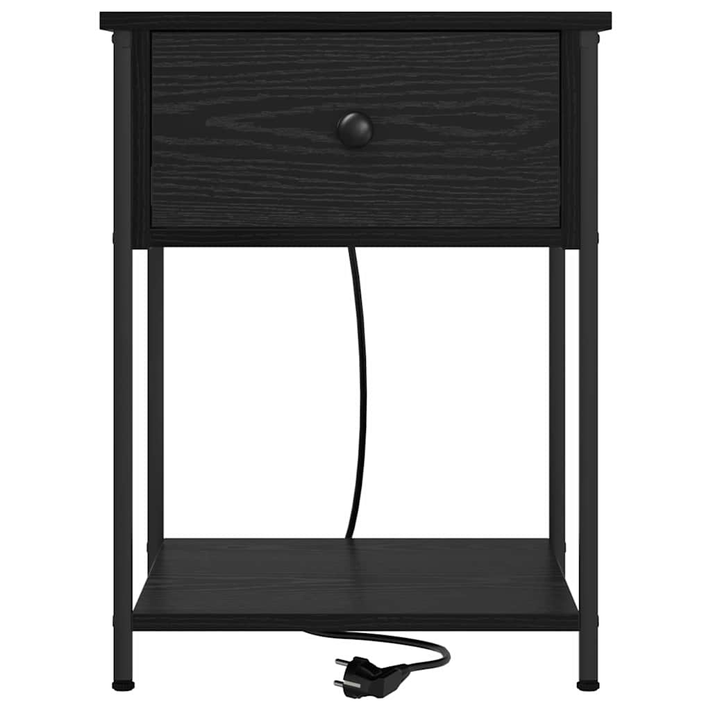Natskab med skuffe Sort eg 42 x 41 x 56 cm Konstrueret træ
