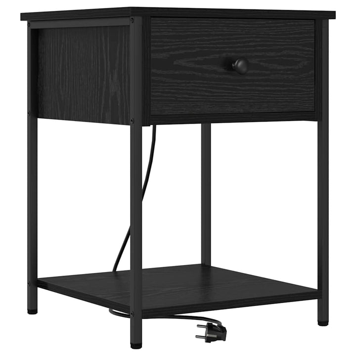Natskab 2 pcs Sort eg 42 x 41 x 56 cm Konstrueret træ