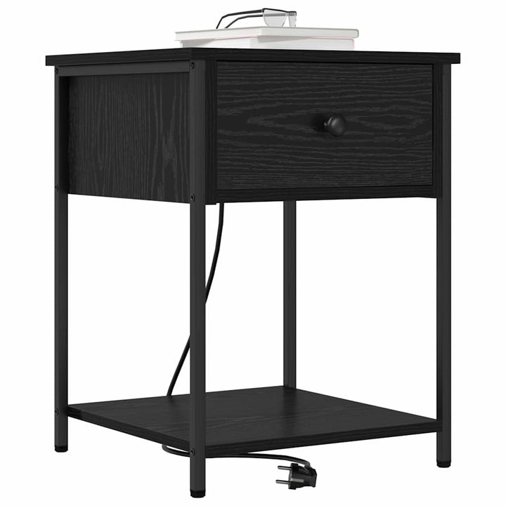 Natskab 2 pcs Sort eg 42 x 41 x 56 cm Konstrueret træ