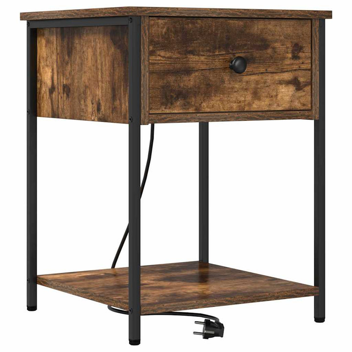 Natskab 2 pcs Røget eg 42 x 41 x 56 cm Konstrueret træ