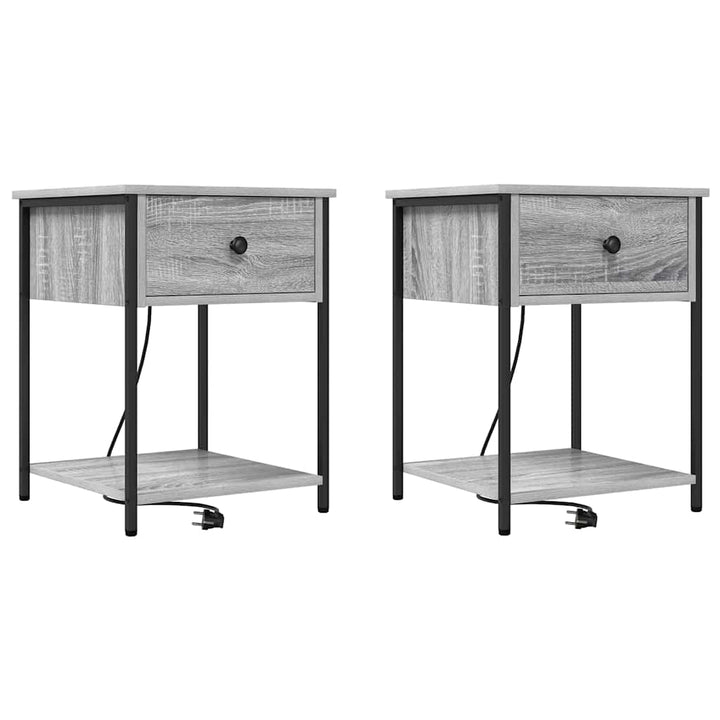 Natskab 2 pcs Grå Sonoma 42 x 41 x 56 cm Konstrueret træ