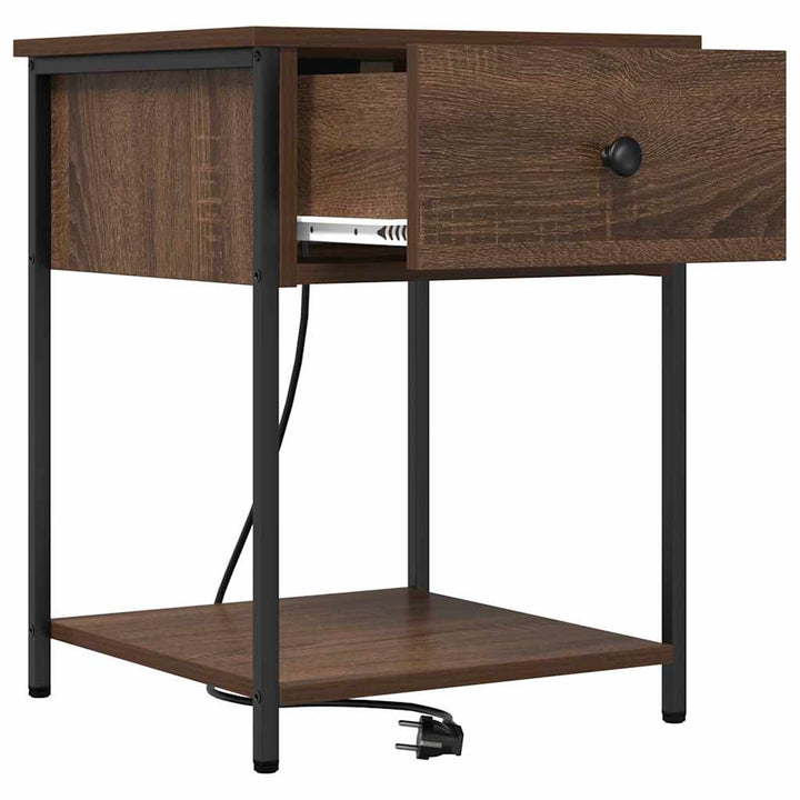 Natskab 2 pcs Brun eg 42 x 41 x 56 cm Konstrueret træ