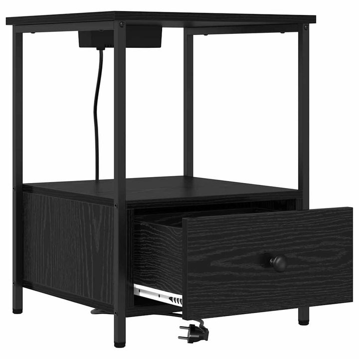 Natskab med skuffe Sort eg 42 x 41 x 56 cm Konstrueret træ