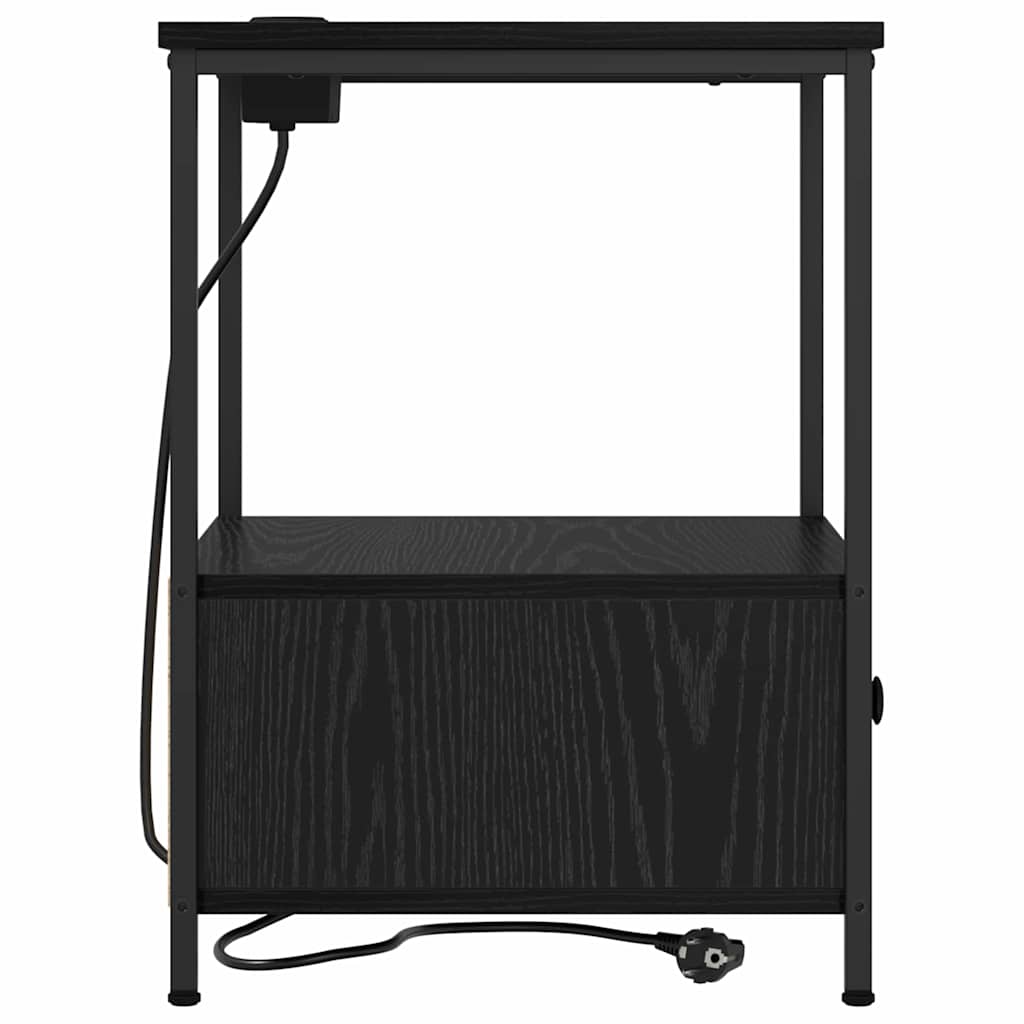 Natskab med skuffe Sort eg 42 x 41 x 56 cm Konstrueret træ