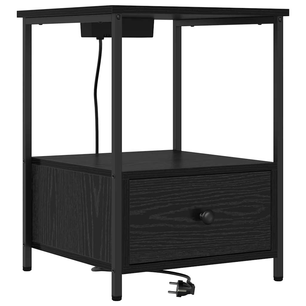 Natskab 2 pcs Sort eg 42 x 41 x 56 cm Konstrueret træ