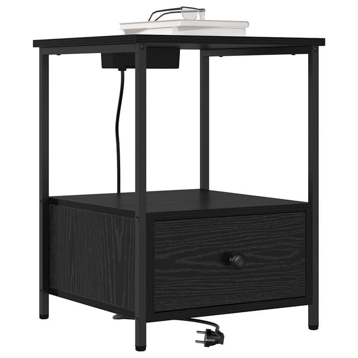 Natskab 2 pcs Sort eg 42 x 41 x 56 cm Konstrueret træ