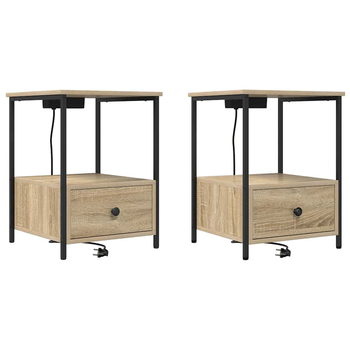 Natskab 2 pcs Sonoma eg 42 x 41 x 56 cm Konstrueret træ