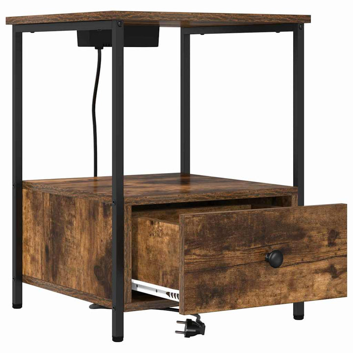 Natskab 2 pcs Røget eg 42 x 41 x 56 cm Konstrueret træ