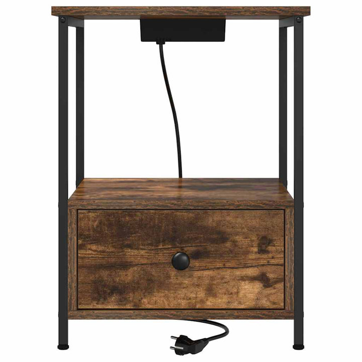 Natskab 2 pcs Røget eg 42 x 41 x 56 cm Konstrueret træ