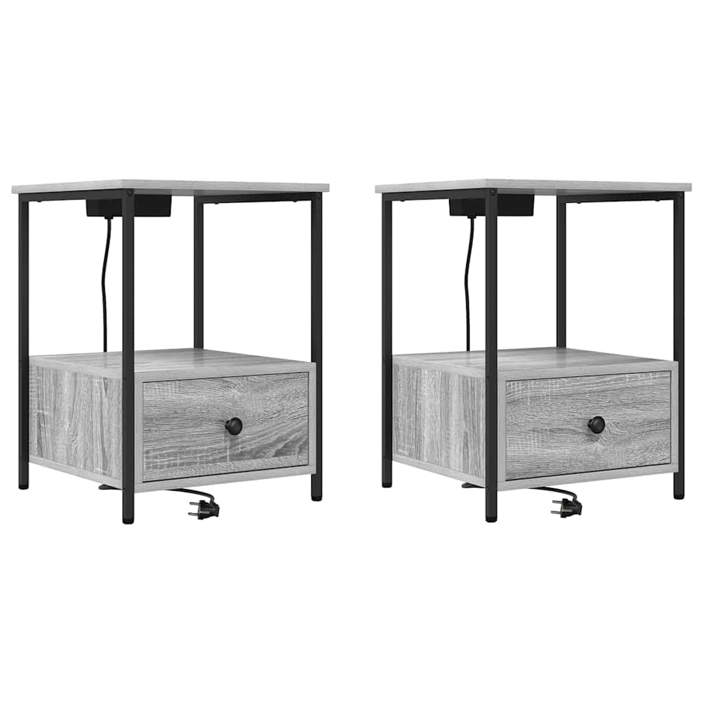 Natskab 2 pcs Grå Sonoma 42 x 41 x 56 cm Konstrueret træ