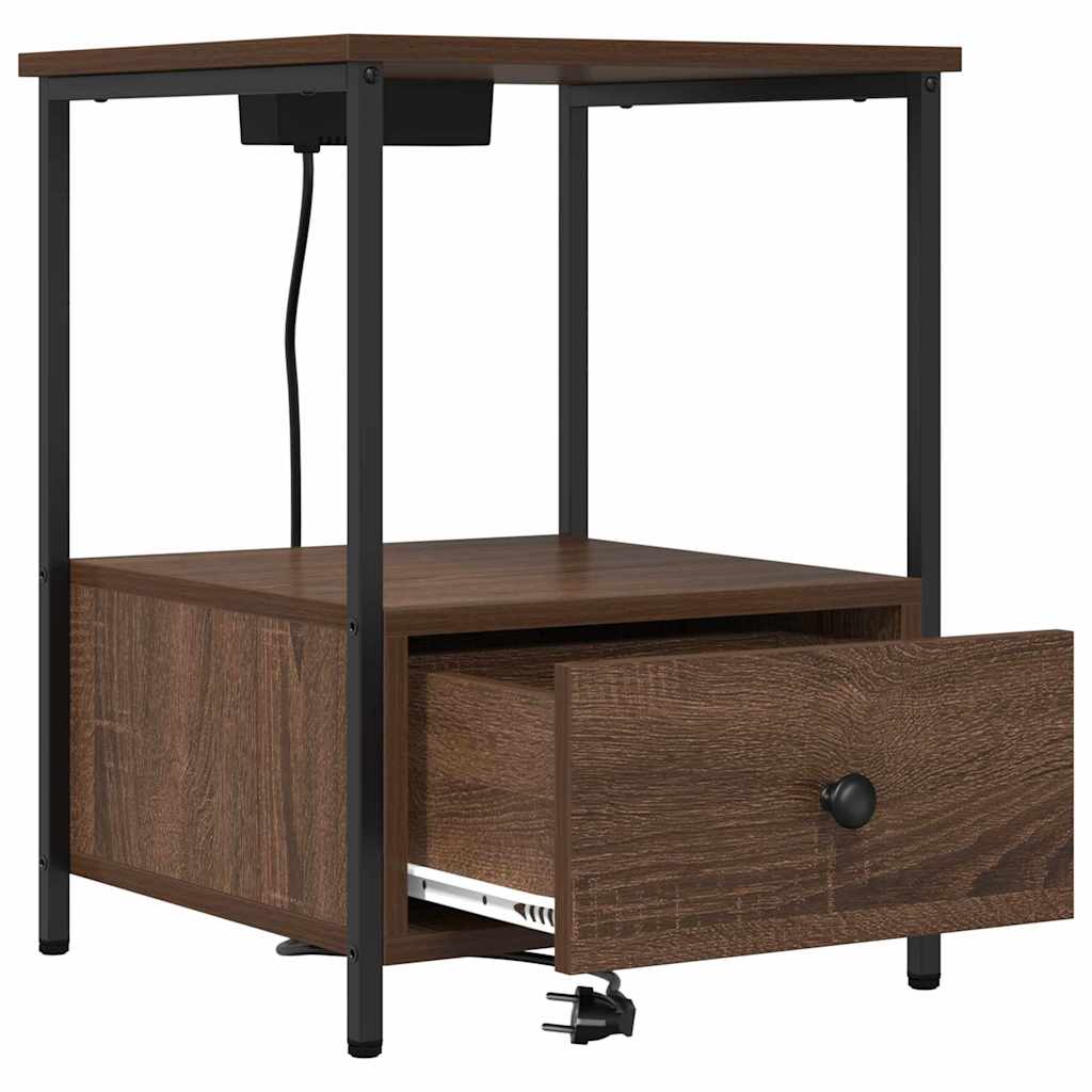 Natskab 2 pcs Brun eg 42 x 41 x 56 cm Konstrueret træ