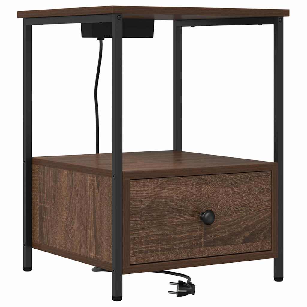 Natskab 2 pcs Brun eg 42 x 41 x 56 cm Konstrueret træ