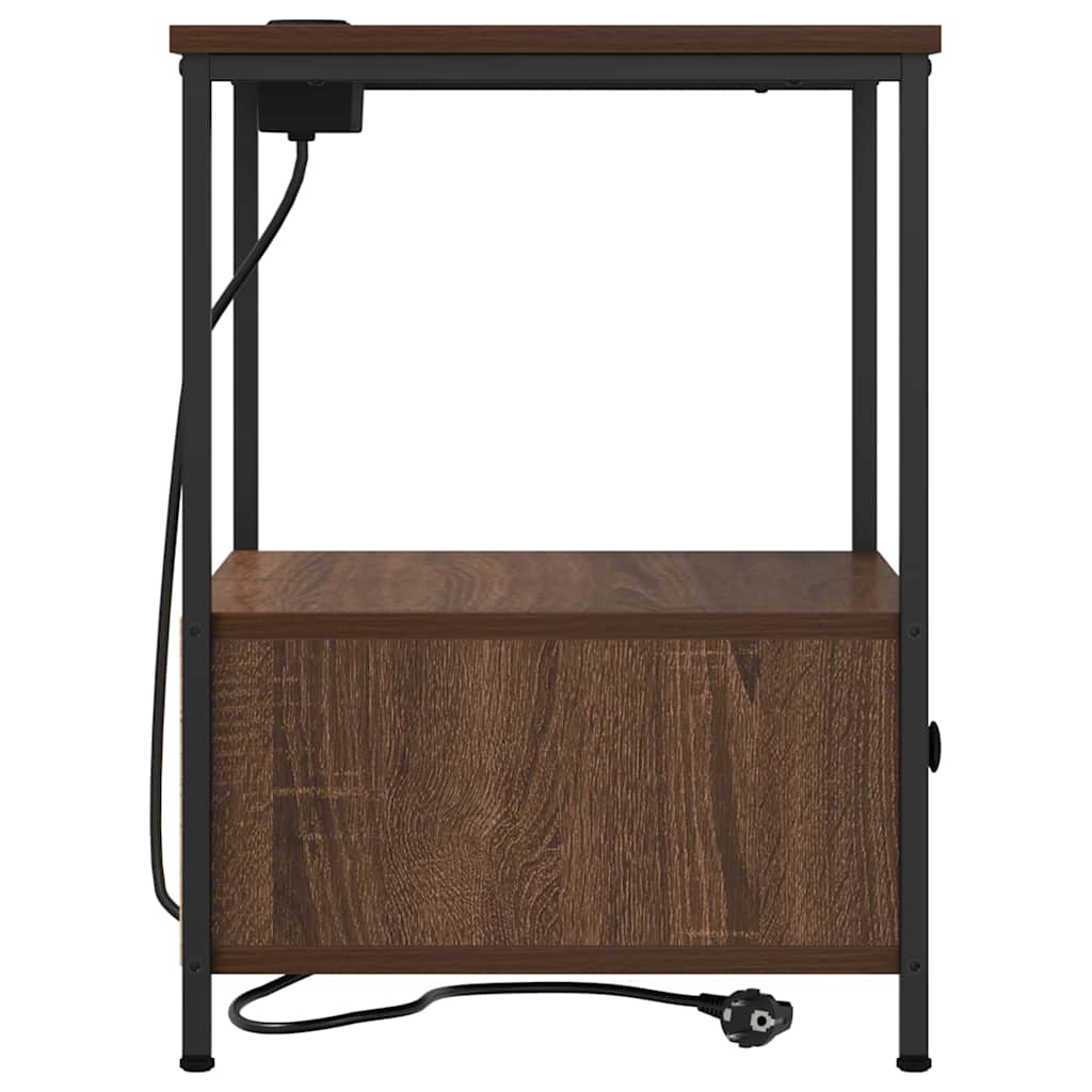 Natskab 2 pcs Brun eg 42 x 41 x 56 cm Konstrueret træ