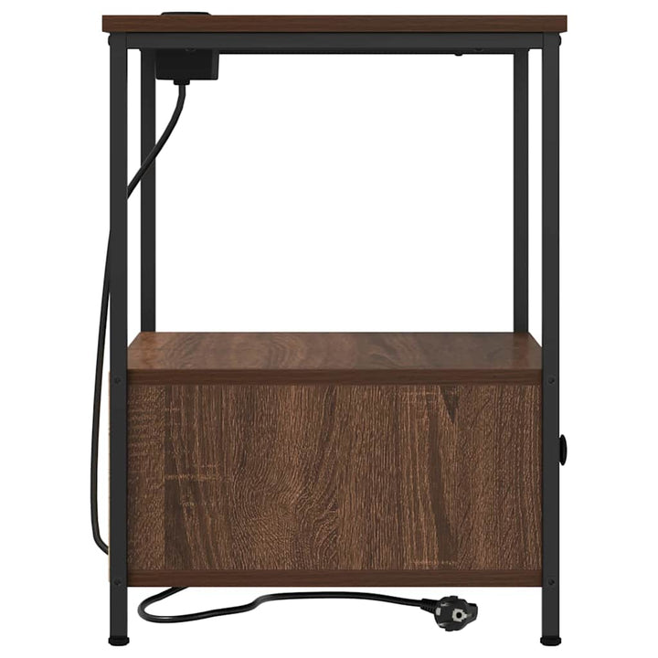 Natskab 2 pcs Brun eg 42 x 41 x 56 cm Konstrueret træ