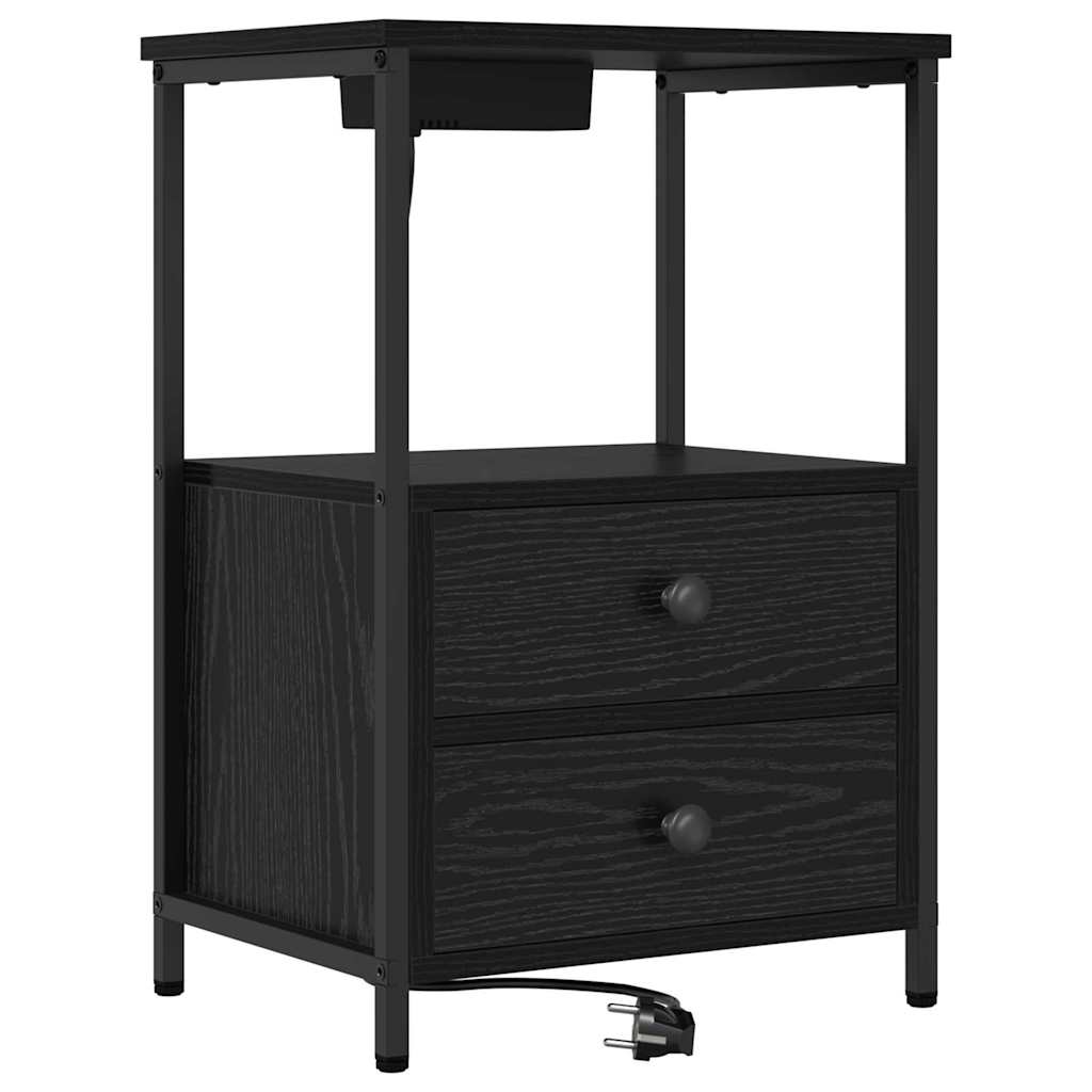 Natskab 2 pcs Sort eg 40 x 31 x 60 cm Konstrueret træ