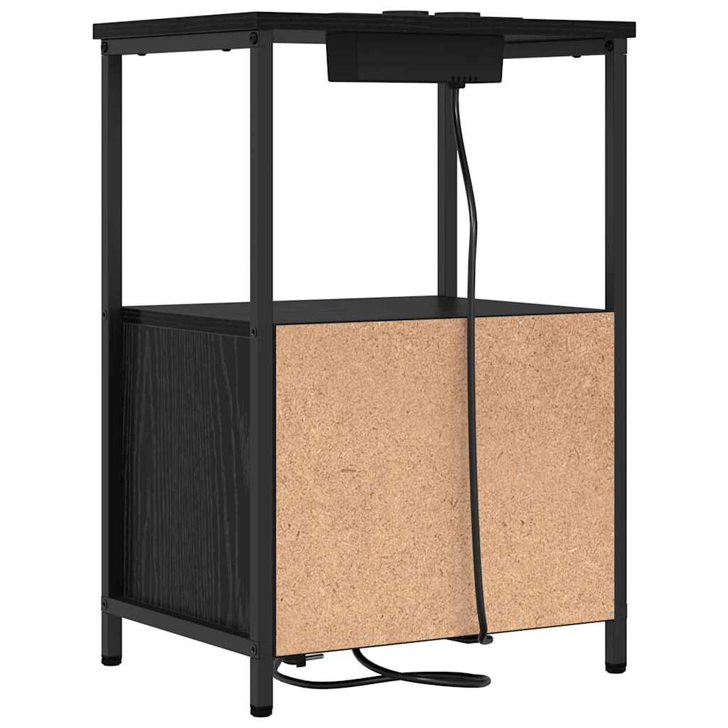 Natskab 2 pcs Sort eg 40 x 31 x 60 cm Konstrueret træ