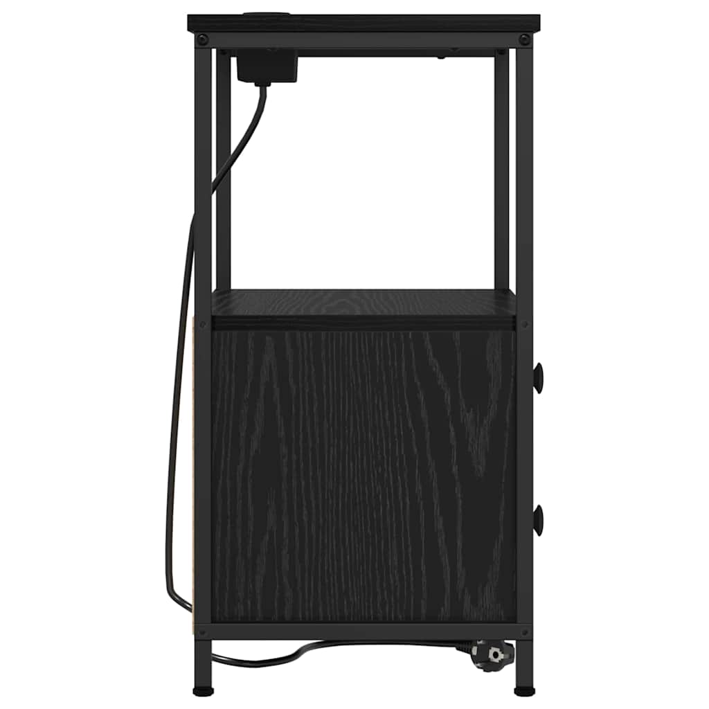 Natskab 2 pcs Sort eg 40 x 31 x 60 cm Konstrueret træ