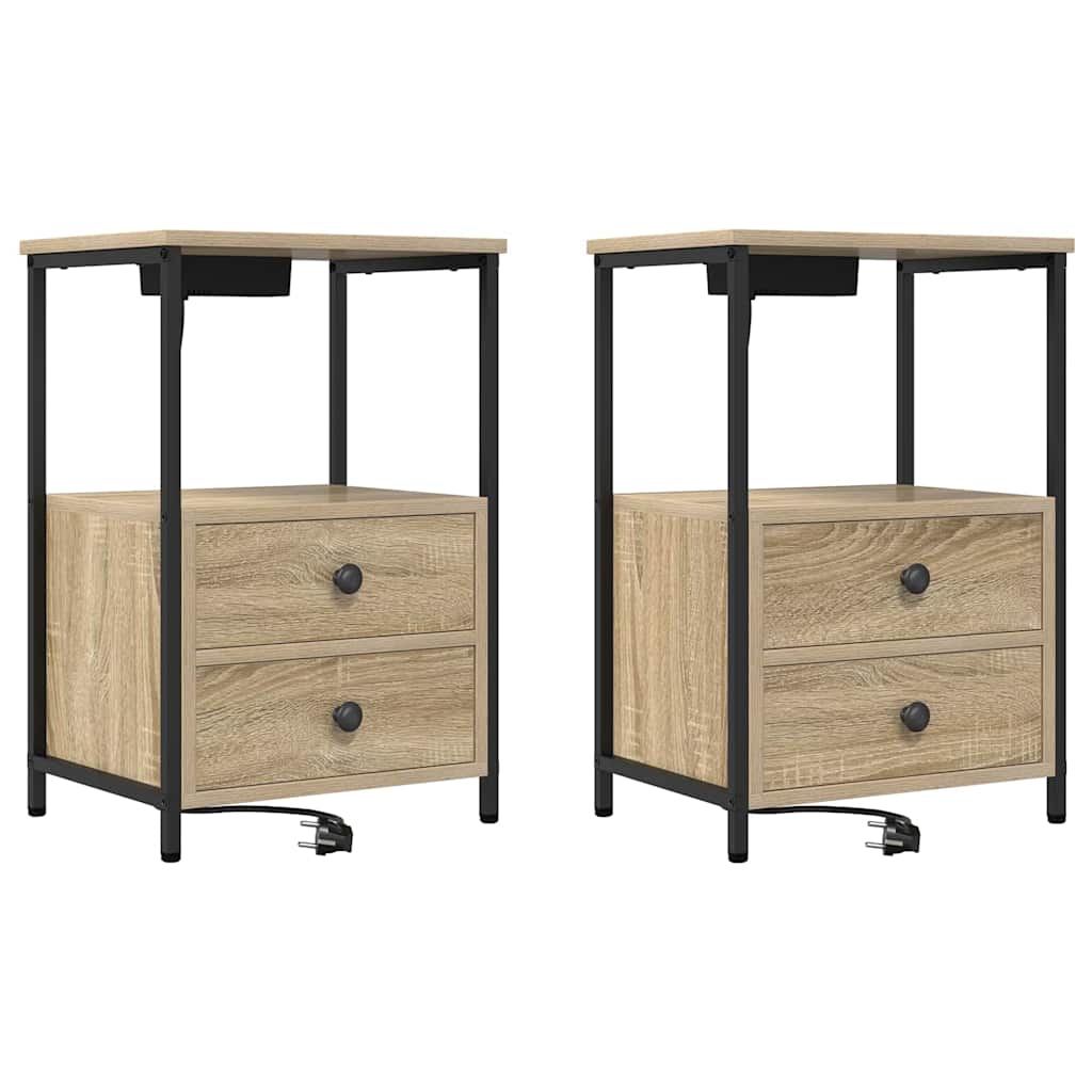Natskab 2 pcs Sonoma eg 40 x 31 x 60 cm Konstrueret træ