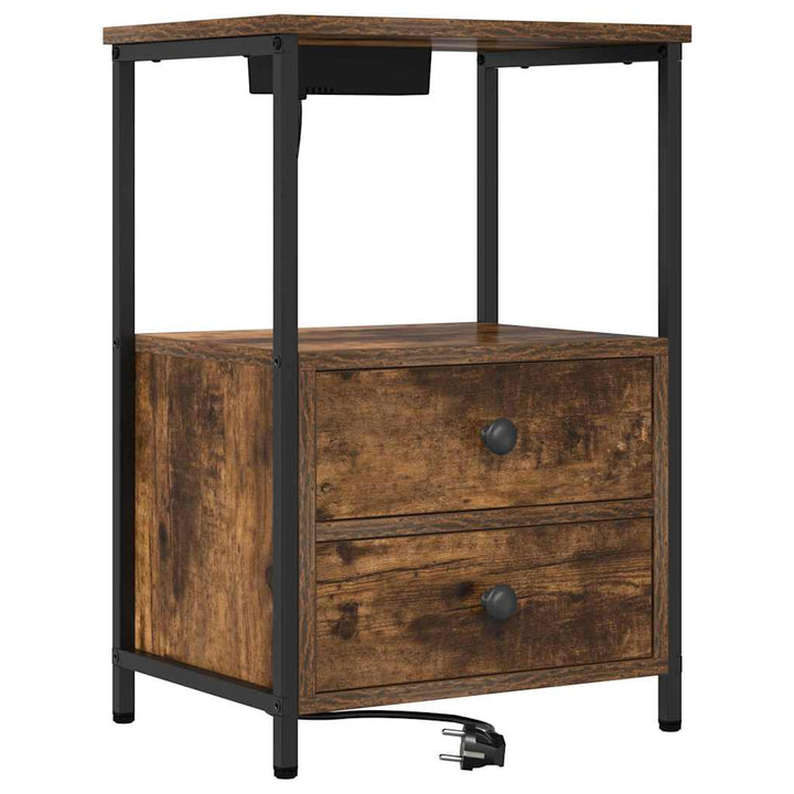 Natskab 2 pcs Røget eg 40 x 31 x 60 cm Konstrueret træ